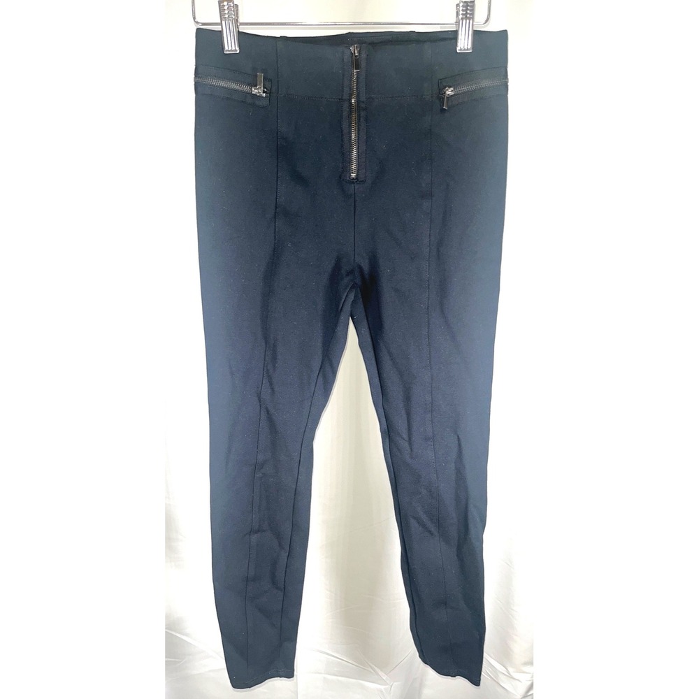 Abercrombie & Fitch Black High Rise Zip Front Skinny Leggings Edgy Casual XS